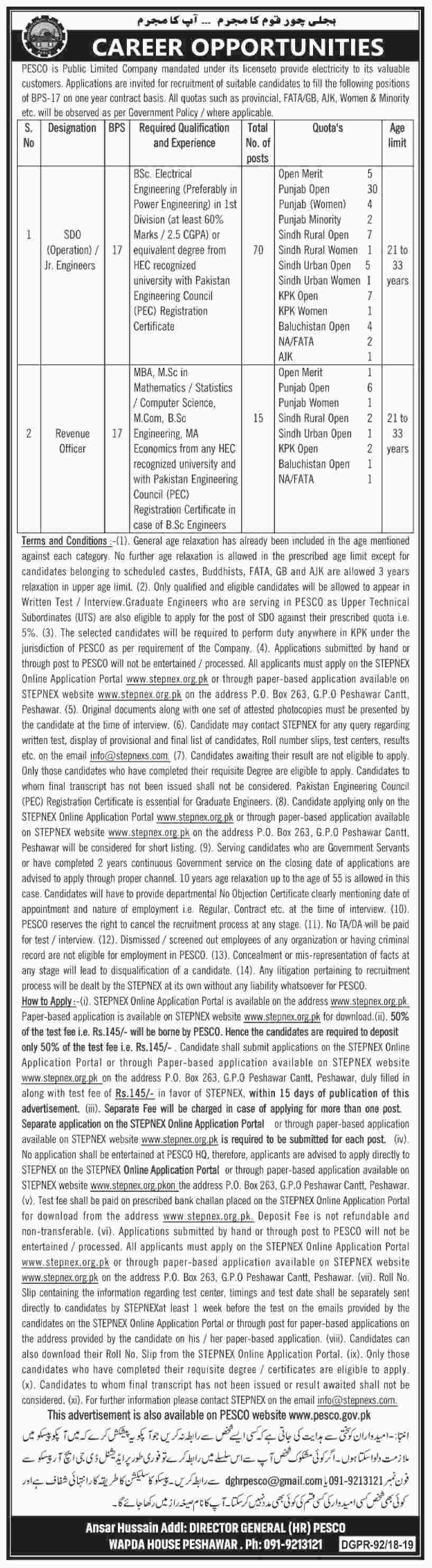 Peshawar Electric Supply Company Jobs