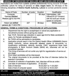 Healthcare Department Punjab Jobs 2021 District Health Authority Lahore