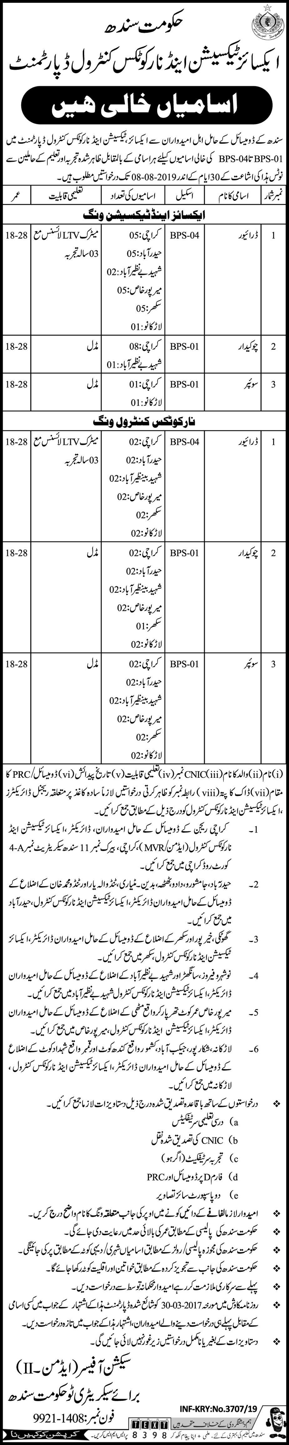 Excise Taxation and Narcotics Control Jobs