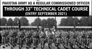 Join Pak Army as Commissioned Officer 2021 Technical Cadet Course