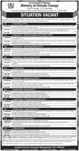 Ministry of Climate Change Jobs Govt of Pakistan 2021