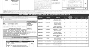 Tehsildar and Naib Tehsildar Jobs Latest PPSC Jobs 2020