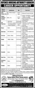 Defence Housing Authority DHA Jobs Karachi 2020